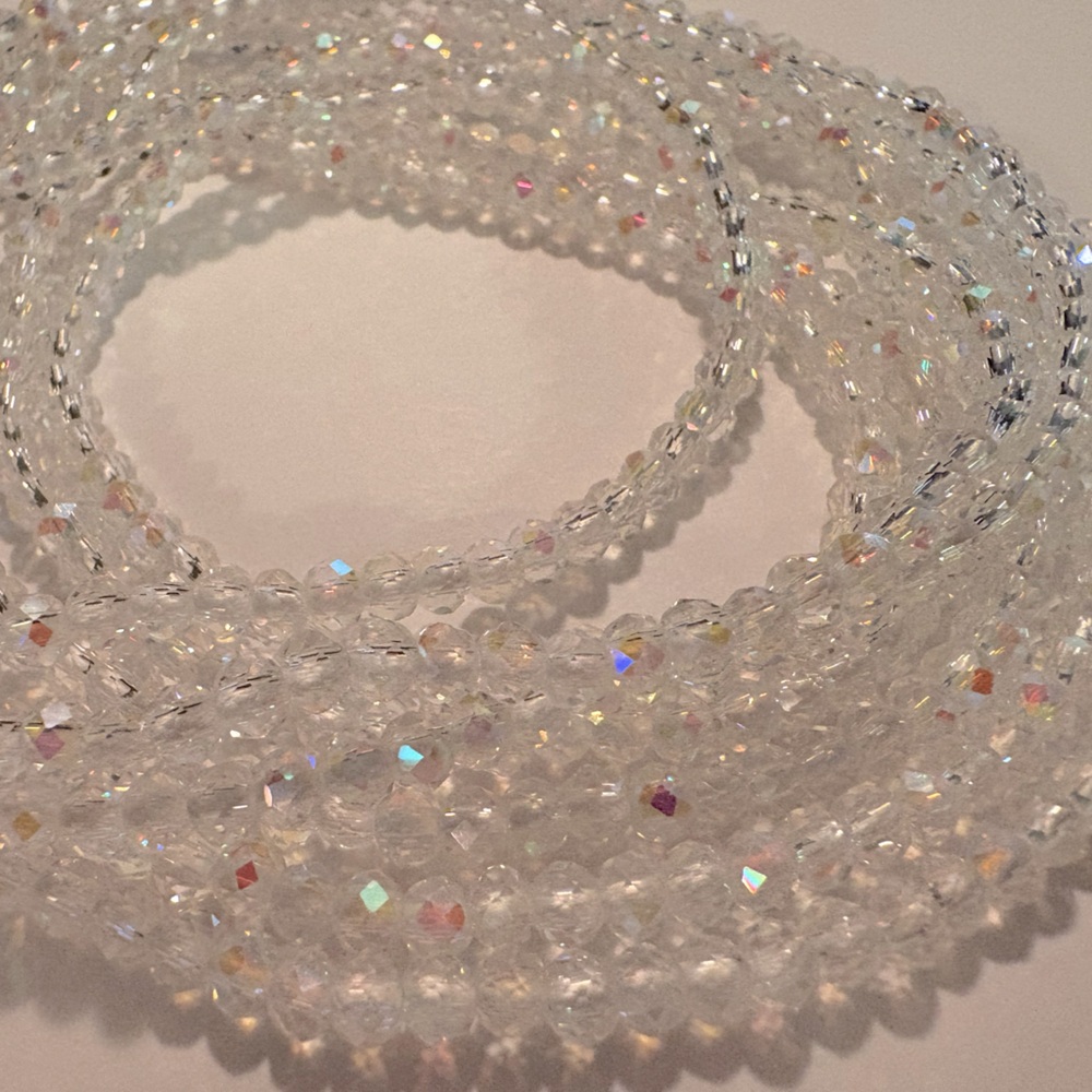 NWT “PURITY” Clear Iridescent Mini Waistbeads DIY Tie on Up to 50 Inch in Length